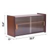 Tiita Small Kitchen Pantry Cabinet, Bamboo Wall Sideboard with Glass Doors, Cupboard Food Pantry Cabinet for Kitchen, Living Room and Dinning Bedroom view 2