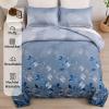 DJY Blue Comforter Set Queen, Navy Botanical Leaves Comforter for Queen Bed 3 Pieces Reversible Floral Bed Comforter Sets Soft Microfiber Bedding Set for All Season (90"x90") view 3