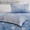 DJY Blue Comforter Set Queen, Navy Botanical Leaves Comforter for Queen Bed 3 Pieces Reversible Floral Bed Comforter Sets Soft Microfiber Bedding Set for All Season (90"x90") view 4