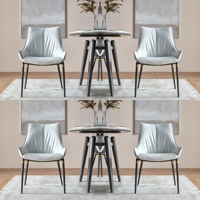 CIATRE Dining Chairs Set of 4, Modern Dining Table Chairs with Metal Legs, Upholstered Side Chairs, Accent Chiars for Dining Room, Kitchen (White)