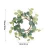 TITA-DONG 4 Pcs Candle Rings Wreaths, 10 Inch Artificial Eucalyptus Leaves Wreaths Greenery Candleholders, Rustic Farmhouse Decorative Wreath for Easter Christmas Wedding Party Home Table Door(#1) view 2