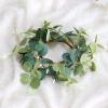 TITA-DONG 4 Pcs Candle Rings Wreaths, 10 Inch Artificial Eucalyptus Leaves Wreaths Greenery Candleholders, Rustic Farmhouse Decorative Wreath for Easter Christmas Wedding Party Home Table Door(#1) view 3