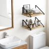 Fixwal 16.5 X 12 X 0.6in Floating Shelves, Rustic Wood Large Wall Mounted Shelves for Decor Storage for Bedroom, Living Room, Kitchen, Bathroom and Office Storage view 2