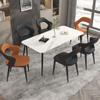 REROM PU Leather Dining Chair Set of 2,Modern Kitchen Living Room Lounge Counter Chairs Ergonomic Seat Sturdy Carbon Steel Metal Legs Chairs (Color : Orange, Size : 80 * 52 * 50cm) view 2