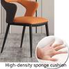 REROM PU Leather Dining Chair Set of 2,Modern Kitchen Living Room Lounge Counter Chairs Ergonomic Seat Sturdy Carbon Steel Metal Legs Chairs (Color : Orange, Size : 80 * 52 * 50cm) view 4