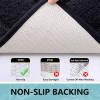 Buganda Bathroom Rugs, 47" x 24", Soft and Absorbent Microfiber Bath Rugs, Non-Slip Shaggy Shower Carpet, Machine Wash Dry Bath Mats for Bathroom Floor, Tub and Shower, Black view 4