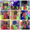 afoloa Neon Lime Green Cylinder Plinth Stand Covers for Neon House Parties Pedestal Cover Glow Bachelorette Party Favors Tablecloth Decor Props view 3
