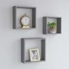 MNISDFL Office Bookshelves Storage cabinets Storage Racks Wall Cube Shelves 3 pcs Gray MDF Suitable for Bedroom Office Decoration view 1