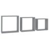 MNISDFL Office Bookshelves Storage cabinets Storage Racks Wall Cube Shelves 3 pcs Gray MDF Suitable for Bedroom Office Decoration view 3
