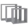 MNISDFL Office Bookshelves Storage cabinets Storage Racks Wall Cube Shelves 3 pcs Gray MDF Suitable for Bedroom Office Decoration view 4