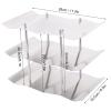 3 Tier Stackable Wine Rack Freestanding,Floor Metal Wine Rack,3 Tier Stainless Steel Wine Rack Freestanding Wavy Wine Holder Display Shelf Kitchen Accessories view 2