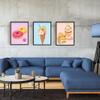 SUPERDANT Wall Art Set of 6 Unframed Canvas Prints, Dessert Poster, Ice Cream, Cake, Pink Modern Art, Girls Bedroom Decor, 20x25cm view 3