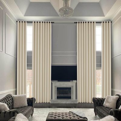 Fcosie 192 Inches Long Blackout Curtains - Extra Long Drapes for High Ceiling - Grommet Thermal Insulated Room Darkening Curtains - Triple Weave Drapery Draperies, Ivory, 52" W by 192" L, 1 Panel