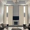 Fcosie 192 Inches Long Blackout Curtains - Extra Long Drapes for High Ceiling - Grommet Thermal Insulated Room Darkening Curtains - Triple Weave Drapery Draperies, Ivory, 52" W by 192" L, 1 Panel view 1
