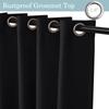 Fcosie 192 Inches Long Blackout Curtains - Extra Long Drapes for High Ceiling - Grommet Thermal Insulated Room Darkening Curtains - Triple Weave Drapery Draperies, Black, 52" W by 192" L, 1 Panel view 2
