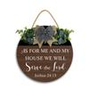 12x12 In As for Me and My House We Will Serve The Lord Sign Round Rustic Wooden Wreaths,Farmhouse Home Wall Decor,Living Room Bedroom Christian Decor Housewarming Gift view 1