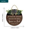 12x12 In As for Me and My House We Will Serve The Lord Sign Round Rustic Wooden Wreaths,Farmhouse Home Wall Decor,Living Room Bedroom Christian Decor Housewarming Gift view 2