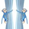 Home Decor Cute Cartoon Animal Curtain Tiebacks 2 Pack Soft Curtain Holdbacks for Kids' Room, Window Curtain Tiebacks Holder, Curtain Tie for Drapery, Curtain Buckle Fastener (Turtle, Monkey) view 1