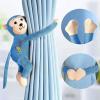 Home Decor Cute Cartoon Animal Curtain Tiebacks 2 Pack Soft Curtain Holdbacks for Kids' Room, Window Curtain Tiebacks Holder, Curtain Tie for Drapery, Curtain Buckle Fastener (Turtle, Monkey) view 2