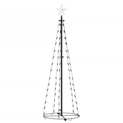CUMYZO Christmas Cone Tree Warm White 84 LEDs Decoration 19.7"x59.1" White 1.8kg/3.96Ib