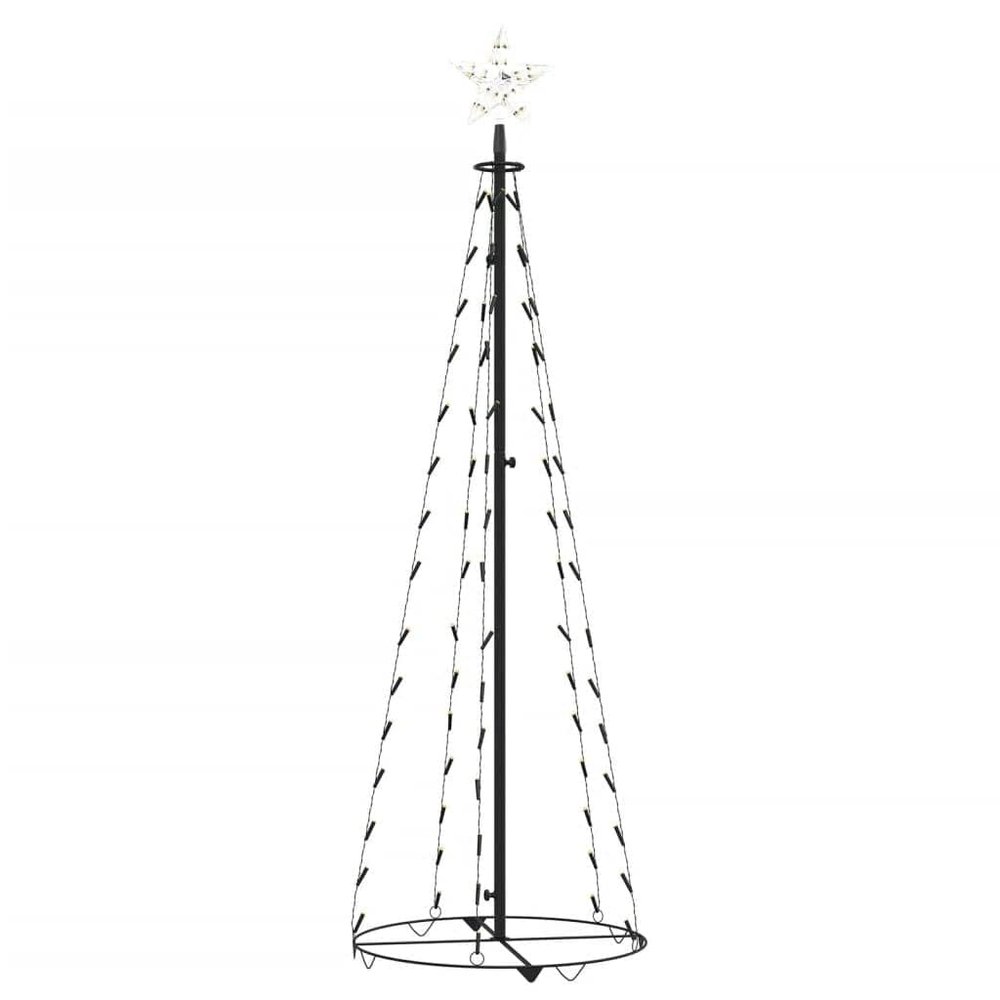 CUMYZO Christmas Cone Tree Warm White 84 LEDs Decoration 19.7"x59.1" White 1.8kg/3.96Ib