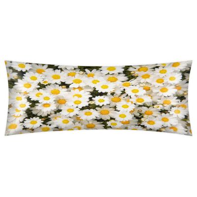 Daisy Body Pillow Cover with Zipper Yellow White Long Body Pillow Pillowcase Soft Cozy Full Body Pillow Case Cover for Adults 21x54