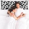 Animal Cow Print Long Pillow Case Cover Black White Body Pillow Cases for Adult 21x54 Summer Cooling Satin Body Pillow Pillowcase with Zipper view 2
