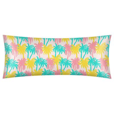 Beach Trees Body Pillow Cover with Zipper Tuoquoise Pink Yellow Long Body Pillow Pillowcase Soft Cozy Full Body Pillow Case Cover for Adults 21x54