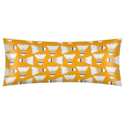 Badminton Illustration 21x54 Body Pillow Case Cover Yellow Long Body Pillow Pillowcase Soft Breathable Satin Body Pillow Covers for Hair and Skin