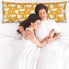 Badminton Illustration 21x54 Body Pillow Case Cover Yellow Long Body Pillow Pillowcase Soft Breathable Satin Body Pillow Covers for Hair and Skin view 2