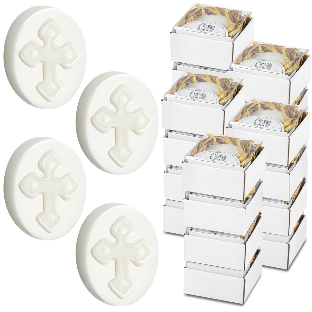 Dansib 24 Pcs Baptism Party Favors for Guests Baby Shower Cross Soap Bulk