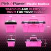 Pink Tool Box for Women - Sewing, Art & Craft Organizer Small & Large Plastic Tool Box with Handle - Pink Toolbox Sewing Tool Storage Box - Portable Mini Locking Tool Boxes (2 Pack) view 2