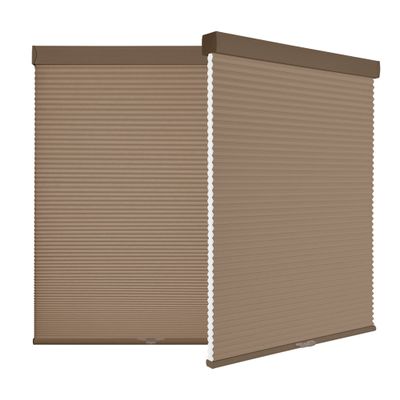 Light Filtering Cellular Shades Cordless Honeycomb Shades for Windows HOTSOON Pull Down Honeycomb Blinds Sliding Door Blinds for Bedroom Office Living Room.Brown.74 W x 64" H
