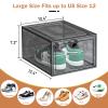 caktraie 10 Pack Thicken Shoe Organizer Stackable,Upgraded Sturdy Shoe Storage Box with Magnetic Door,Shoe Containers For Sneaker Display,Hat Organizer,Black view 4