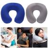 LEAQU Neck PillowsFatigue Relief Pillow with Inflatable Memory Foam,U-Shaped,Comfortable Airplane Pillow for Travel,Sleeping,Car,Bus and Home Use Red & Blue view 2