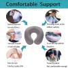 LEAQU Neck PillowsFatigue Relief Pillow with Inflatable Memory Foam,U-Shaped,Comfortable Airplane Pillow for Travel,Sleeping,Car,Bus and Home Use Red & Blue view 4