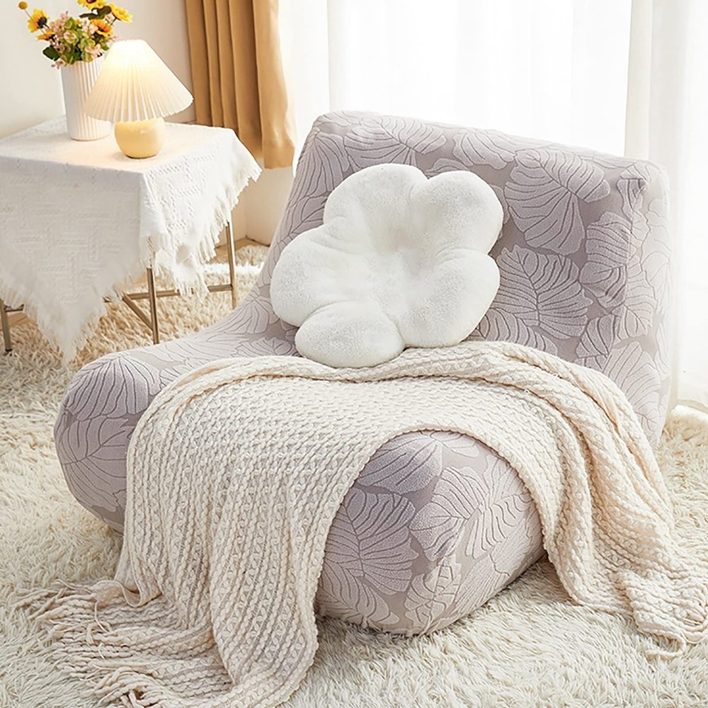 ZSDCGC Jacquard Lazy Floor Sofa Slipcover with Elastic Bottom Washable Armless Lounge Chaise Slipcover Furniture Protector for Living Room Bedroom (Color : D)