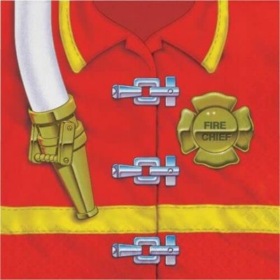 Set of 16 Individual Decoupage Paper Party Napkins Firefighter 3-Ply Lunch Watercolor Decor Luncheon Beverage Christmas Series Napkin for a Birthday, Holiday, Wedding, Cocktail Party