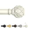 TANGWIN White Farmhouse Curtain Rods for Windows:66-120" Heavy Duty Adjustable Curtain Rod for Bedroom Living Room,Boho Decorative Rustic Drapery Rods with Vintage Coastal Texture Finial,Antique White view 1