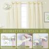 TANGWIN White Farmhouse Curtain Rods for Windows:66-120" Heavy Duty Adjustable Curtain Rod for Bedroom Living Room,Boho Decorative Rustic Drapery Rods with Vintage Coastal Texture Finial,Antique White view 2