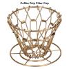 NDNCZDHC Pour Over Coffee Dripper, Coffee Drip Filter, 304 Stainless Steel Foldable Portable Drip Filter Cup, Coffee Drip Filter Holder, Gold view 2
