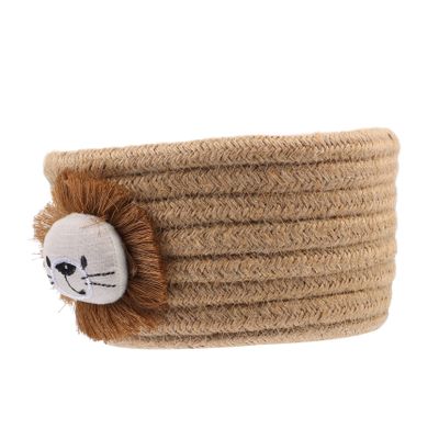 BUGUUYO 1Pc Cotton Rope Woven Storage Basket Stylish Tabletop Organizer for Sundries for Home Office Bathroom and Nursery