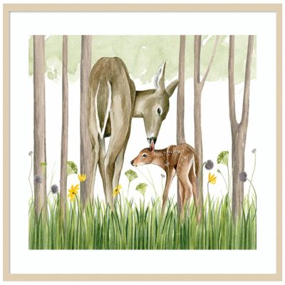 Amanti Art Framed Wall Art Print 33x41 Woodland Babes Collection A by Grace Popp, Animals Wall Art, Rustic Farmhouse Decor, X-Large Poster Painting Artwork for Living Room, Bedroom, Bathroom, Kitchen