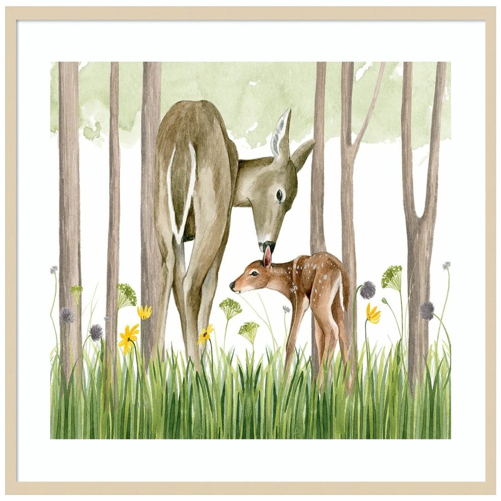 Amanti Art Framed Wall Art Print 33x41 Woodland Babes Collection A by Grace Popp, Animals Wall Art, Rustic Farmhouse Decor, X-Large Poster Painting Artwork for Living Room, Bedroom, Bathroom, Kitchen