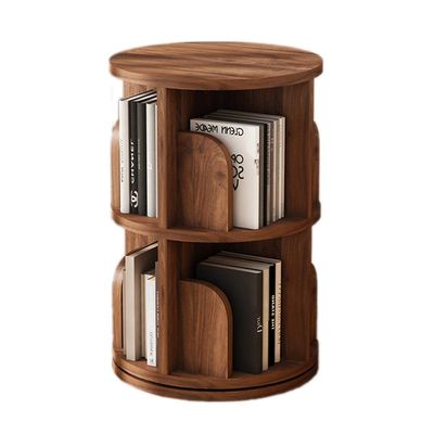 Bookcases 360 Bookshelf Children's Rotating Picture Book Stand Height Adjustable Bookshelf on Wall Corner Multi-Layer Storage Rack (Color : Walnut, Size : 39 * 68cm)