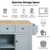 Store Kitchen Cart with Storage Cabinets Rolling Kitchen Island Cart on 5 Wheels with 3 Drawers Drop Leaf Wood Countertop Kitchen Torlley Cart, Tower and Spice Rack for Kitchen Living Room, Blue view 3