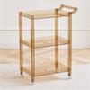 Acrylic Storage Rack Nordic Storage Cabinet Household Mobile Trolley Three-Tier Kitchen Dining Cart, 49x49x79cm,Brown (Yellow) view 1