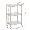 Acrylic Storage Rack Nordic Storage Cabinet Household Mobile Trolley Three-Tier Kitchen Dining Cart, 49x49x79cm,Brown (Yellow) view 2