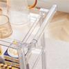 Acrylic Storage Rack Nordic Storage Cabinet Household Mobile Trolley Three-Tier Kitchen Dining Cart, 49x49x79cm,Brown (Yellow) view 4