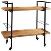 Storage Rack Storage Rack Bar Cart Kitchen Entertainment Solid Wood Car Dining Wrought Iron Storage Shelf Pot Shop Movable Side Table Home Service Trolley Natural,Gold (Natural) view 1